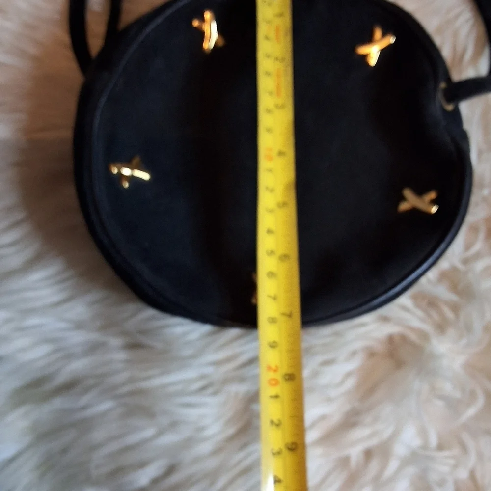Paloma Picasso rare navy suede round x bag